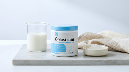 Colostrum + Microbiome Boost for Bioactive Growth Factors, Recovery Support, Gut Health, and Internal Homeostasis